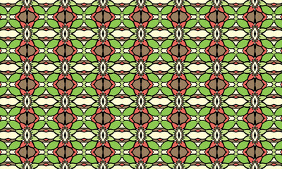 Obraz premium Repeated pattern, saree print pattern design, floral pattern, colorful pattern, textile design, Batiks fabric pattern, indonesia batik, bali batik, floral repeated pattern, illustration