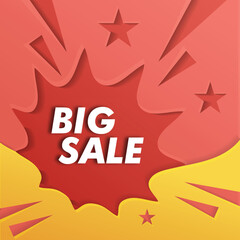Big sale with abstract gradient background, Discount promotion layout banner template design. Vector illustration