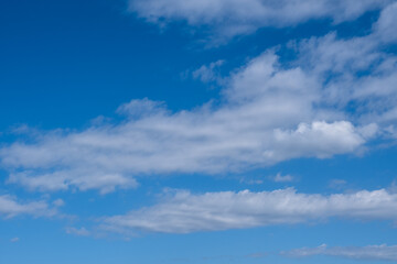 white clouds in the blue sky. cumulus.