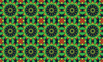 Fototapeta premium Repeated pattern, saree print pattern design, floral pattern, colorful pattern, textile design, Batiks fabric pattern, indonesia batik, bali batik, floral repeated pattern, tai dai pattern, 