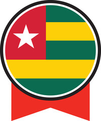Fototapeta premium Togo flag, the flag of Togo, vector illustration 