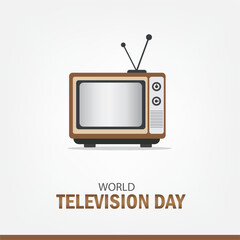 Vector Illustration of World Television Day. Simple and Elegant Design