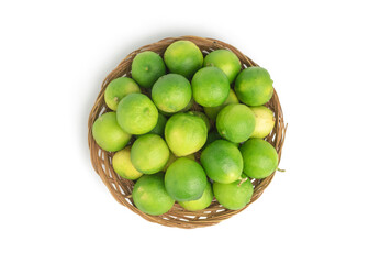 stack limes on white background