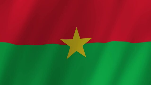 Burkina Faso flag waving animation. seamless loop animation flag video waving in wind. suitable for videos independence day or other holidays