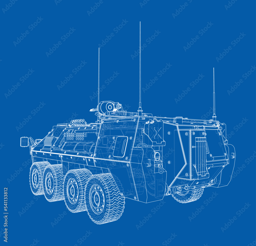 Wall mural Armored personnel carrier. Vector