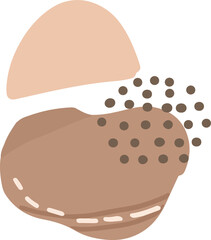 Abstract aesthetic brown shape and dot pattern design element art   