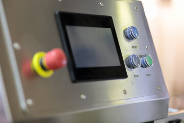 control panel of modern food production machine