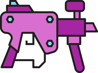 comic space gun icon illustration