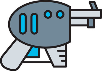 comic space gun icon illustration