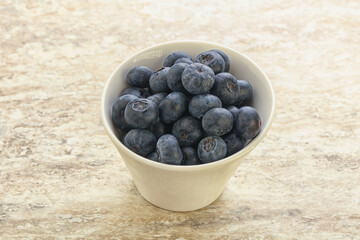 Sweet ripe blueberry heap in the bowl