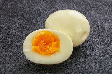 Boiled chicken egg for breakfast