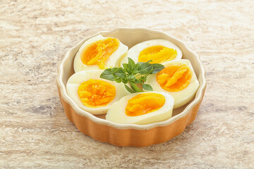 Boiled chicken egg for breakfast