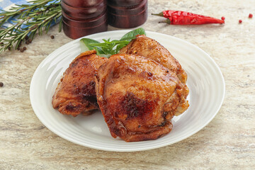 Roasted chicken leg with spicy sauce