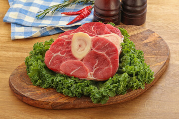 Raw ossobuco beef meat for cooking