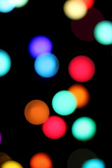 colorful bokeh on a black background
