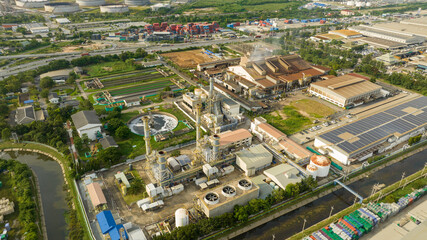 Fototapeta premium Power plant and water Treatment. Electricity power plant for industry.