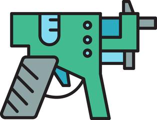 futuristic and space gun icon illustration