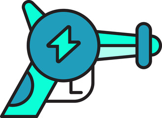 futuristic and space gun icon illustration