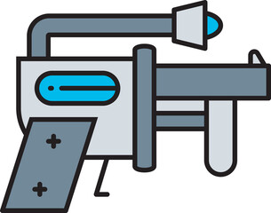 futuristic and space gun icon illustration