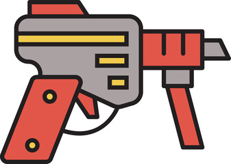 futuristic and space gun icon illustration