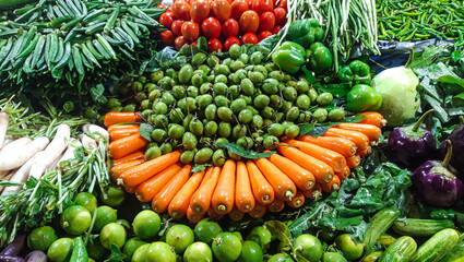 Assortment colorful of fresh vegetables.