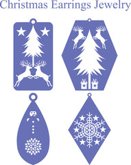 Christmas Earrings Jewelry Laser Cut