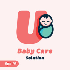 Alphabet U Baby Care Logo