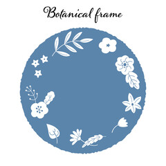 ボタニカルな草花のイラストフレーム