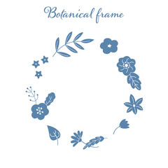 ボタニカルな草花のイラストフレーム