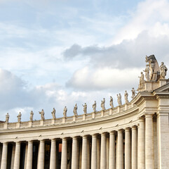 One of the most striking features of the Saint Peter's square are its numerous statues lining the outside. Place at a height of 64 feet are 140 statues that are built at the top the colonnades.