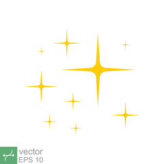 Obraz premium Star sparkle vector icon. Simple flat style. Yellow, gold, twinkle, shine, spark shape, for magic effect, glow, glitter, flash concept. Single illustration isolated on white background. EPS 10.