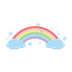 bright sky and filled with colorful rainbows