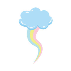 bright sky and filled with colorful rainbows