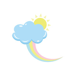 bright sky and filled with colorful rainbows