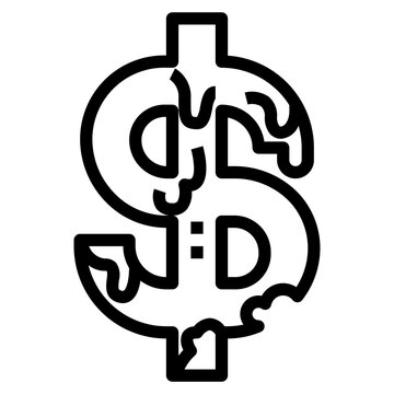 cdollar line icon style