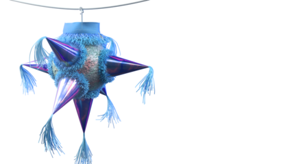 Piñata azul Mexicana, de 7 picos, para celebrar la navidad, sin fondo