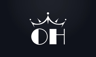 King crown logo design vector and extra bold queen symbol