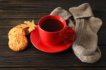 Concept of Hygge, warm and cozy composition