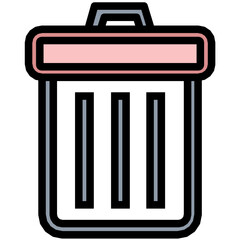 Dustbin Colored Line Icon