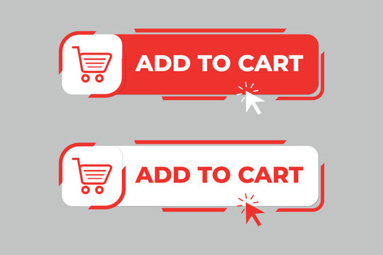 Add to cart button web button with shopping cart vector icon