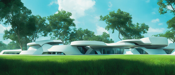 Artistic concept painting painting of a smart and innovation city, background illustration.