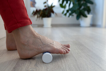 needle massager foot roller.  sujok teratiya copy space