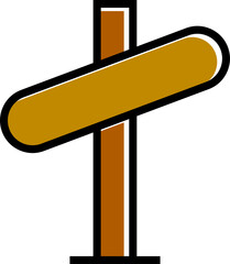 wooden street signpost and signage icon
