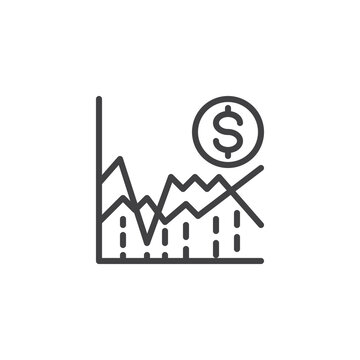 financial graph with dollar sign clip art preview