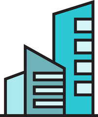 condo and office building icon illustration