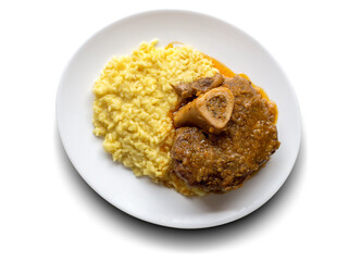 Milanese risotto with saffron and braised veal