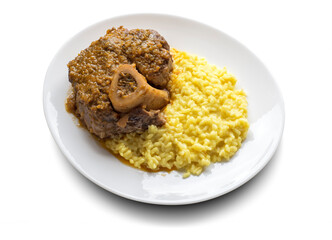 Milanese risotto with saffron and braised veal
