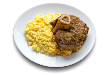 Milanese risotto with saffron and braised veal