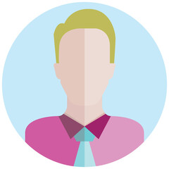 man avatar in circle button illustration