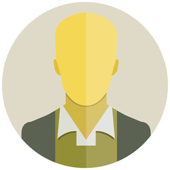 man avatar in circle button illustration